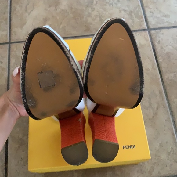 Fendi Chameleon T-Strap Sandals Heels 10 - Picture 7 of 7